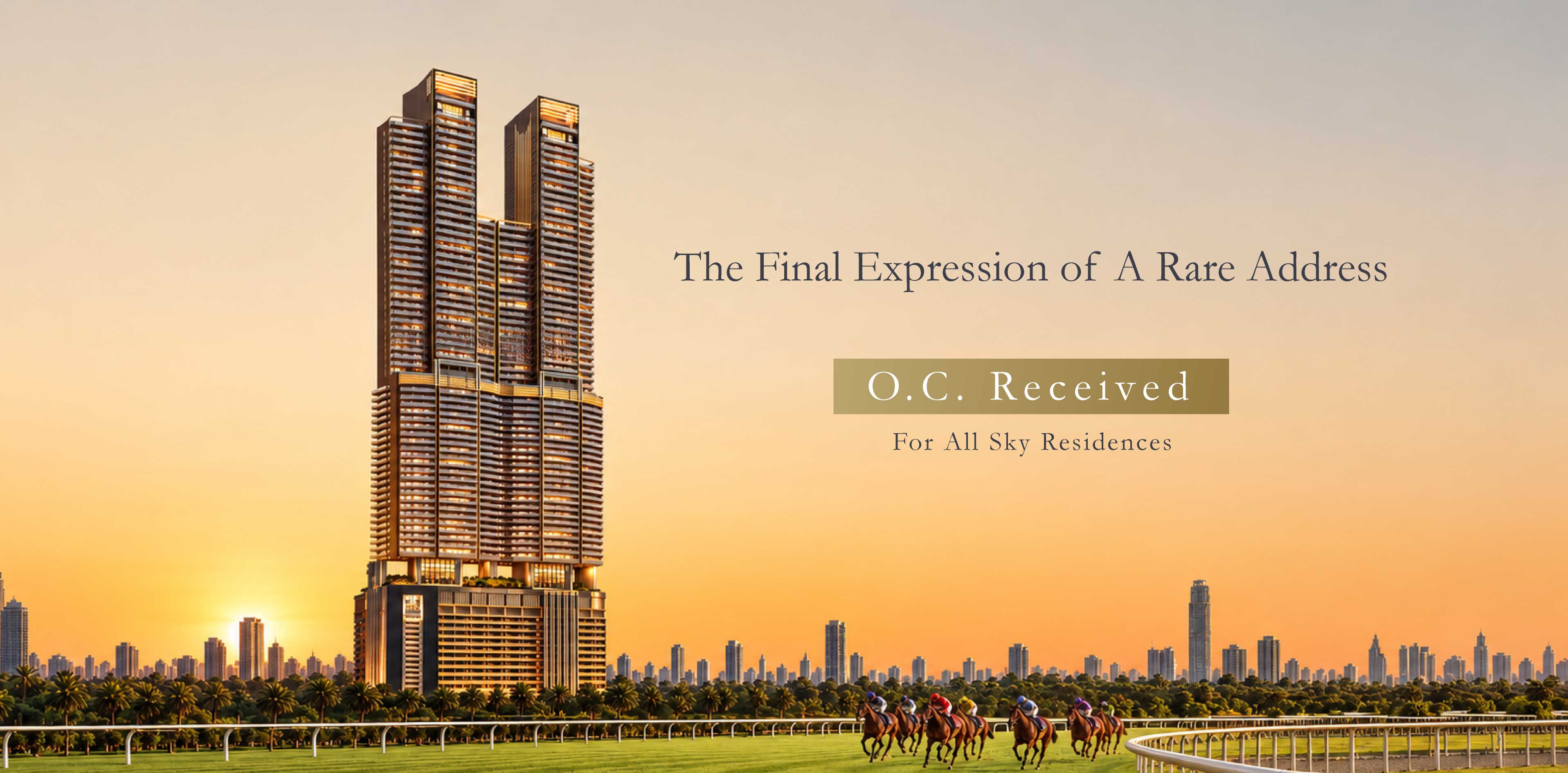 Minerva towers above the Mahalaxmi Racecourse at sunset